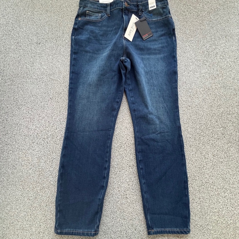 Judy Blue Boyfriend Jeans‎ Women 15/32 Blue NWT Thermadenim High Waist Casual